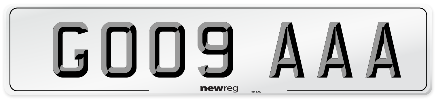 GO09 AAA Number Plate from New Reg